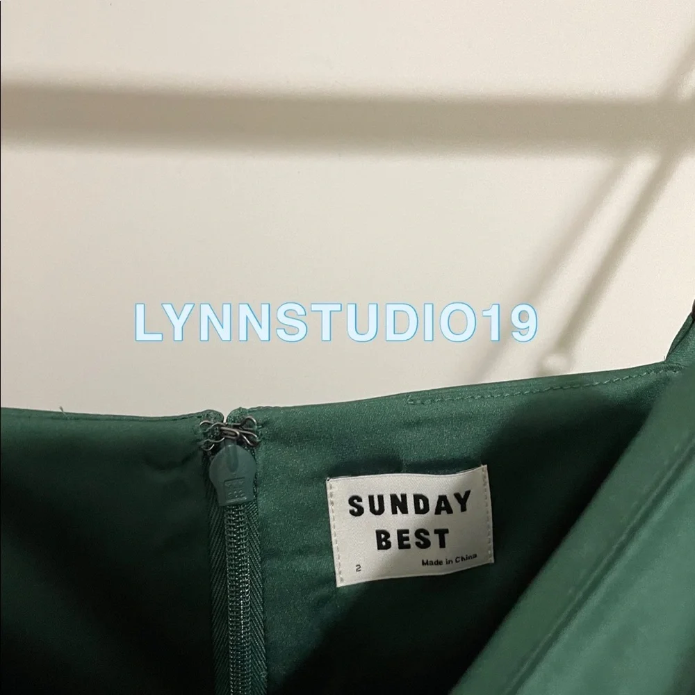 Brand new Aritzia Sunday Best Shimmer Dress Green - Picture 5 of 6